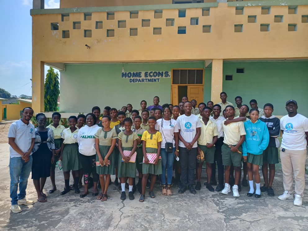 YAAG volunteers and students at a school leadership programme.