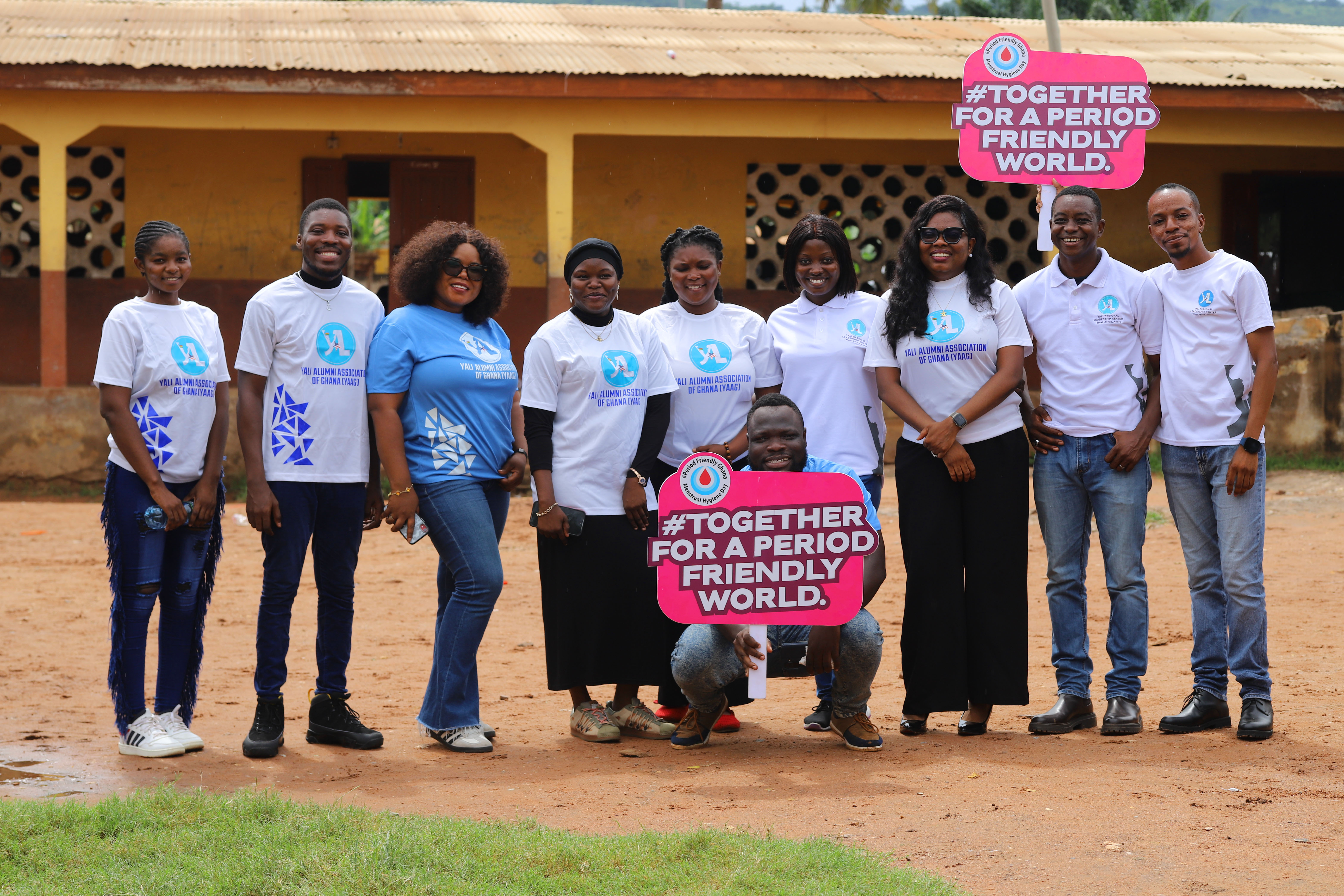 YAAG volunteers at a menstrual hygiene outreach programme.