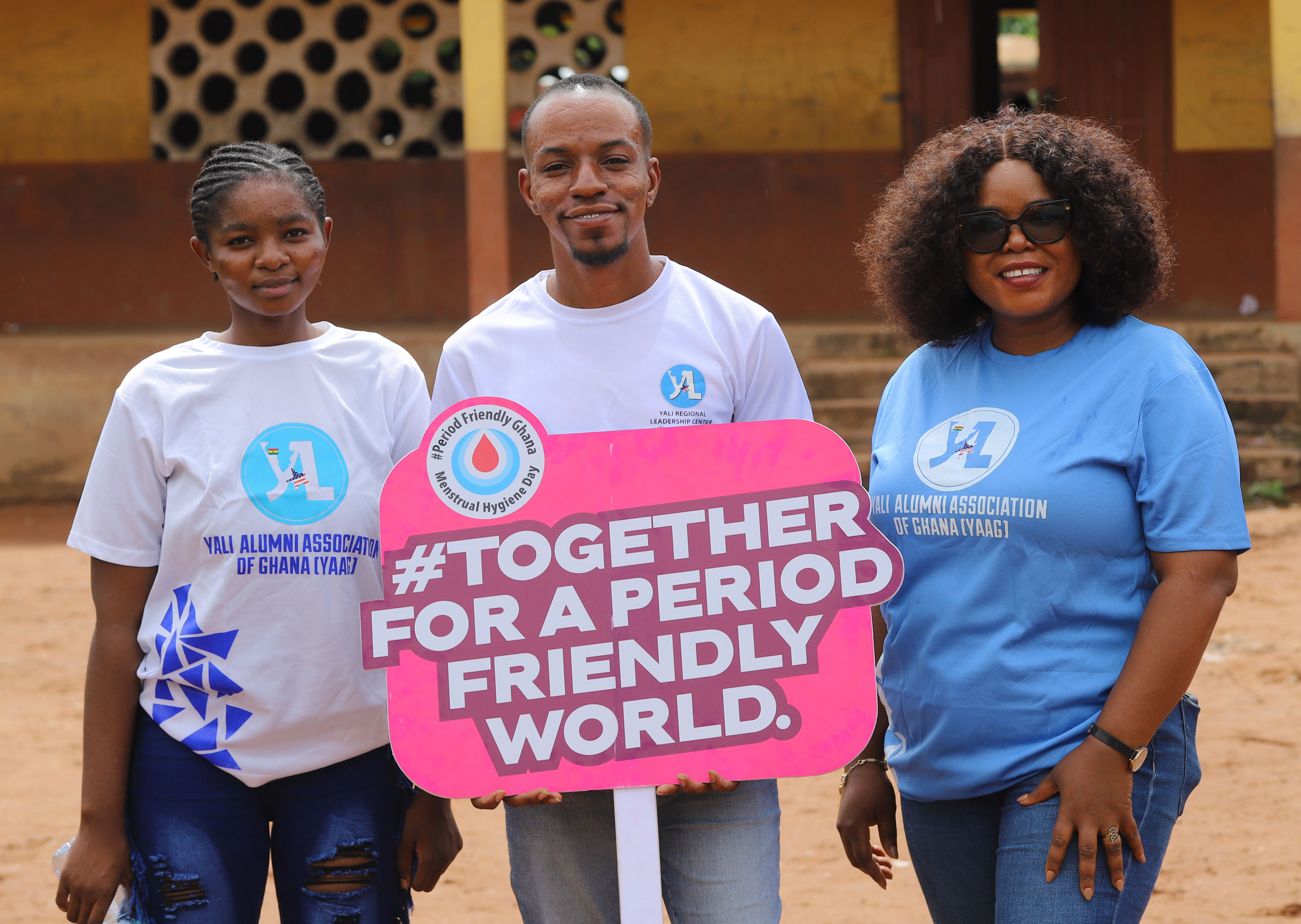 YAAG volunteers stand together for a period-friendly world.